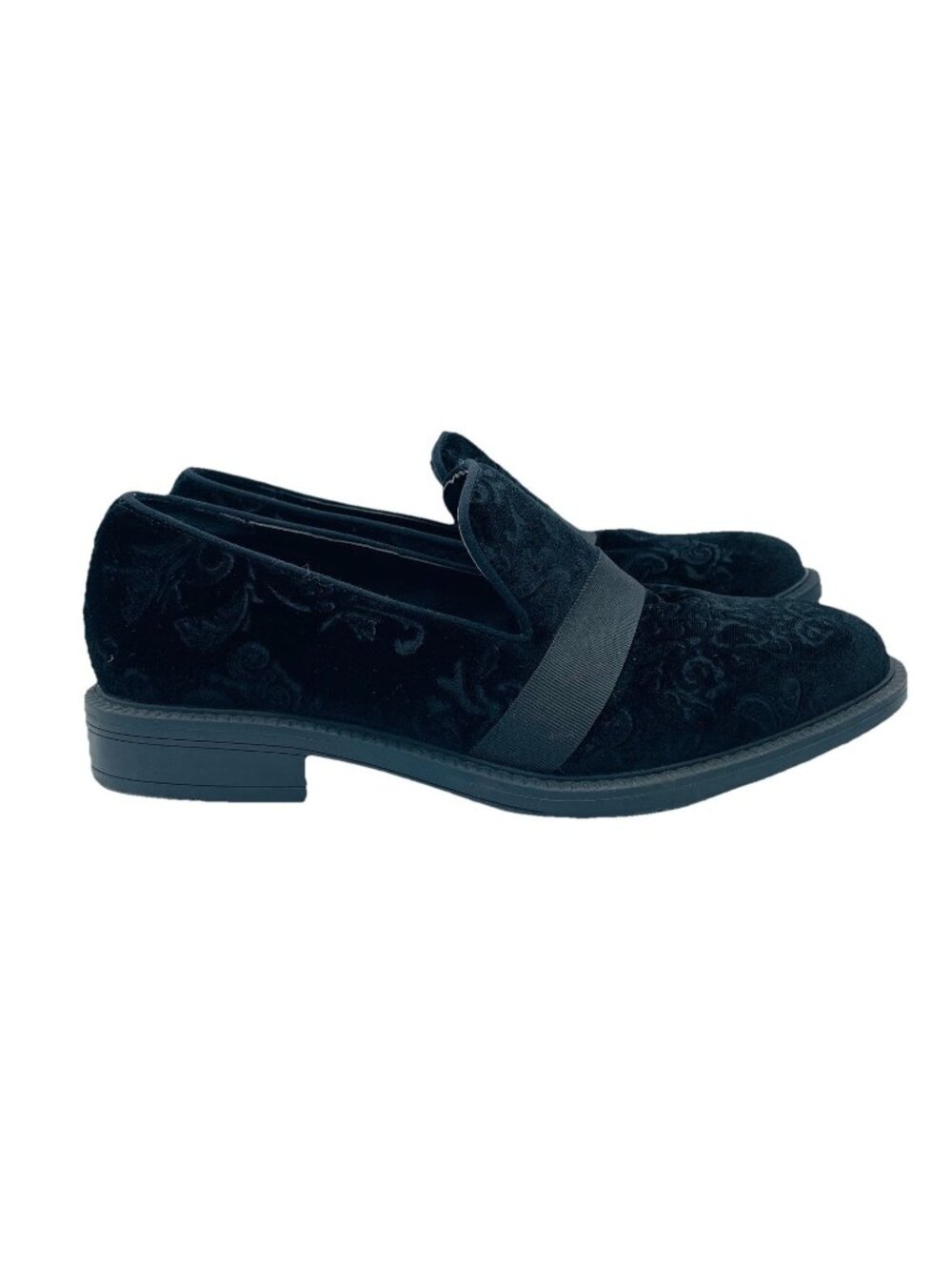 Bruno Marc Shoes Mens Size 9 Black Paisley Loafers Comfort Slip On Heeled Faux